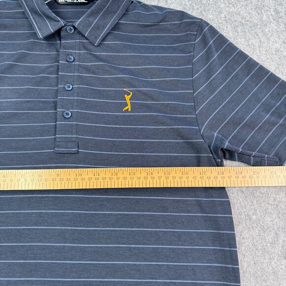 Travis Matthews Mens S Blue Striped PGA Tour Players Marini Polo Navy Blue - Picture 5 of 6